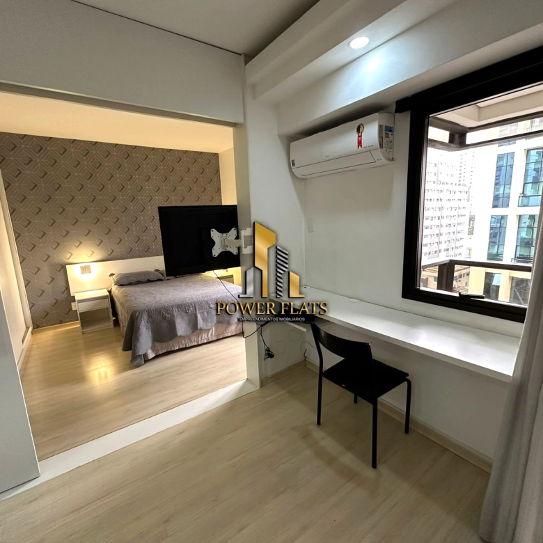 Flat mobiliado no QI Moema com 1 dormitório e lazer completo, São Paulo